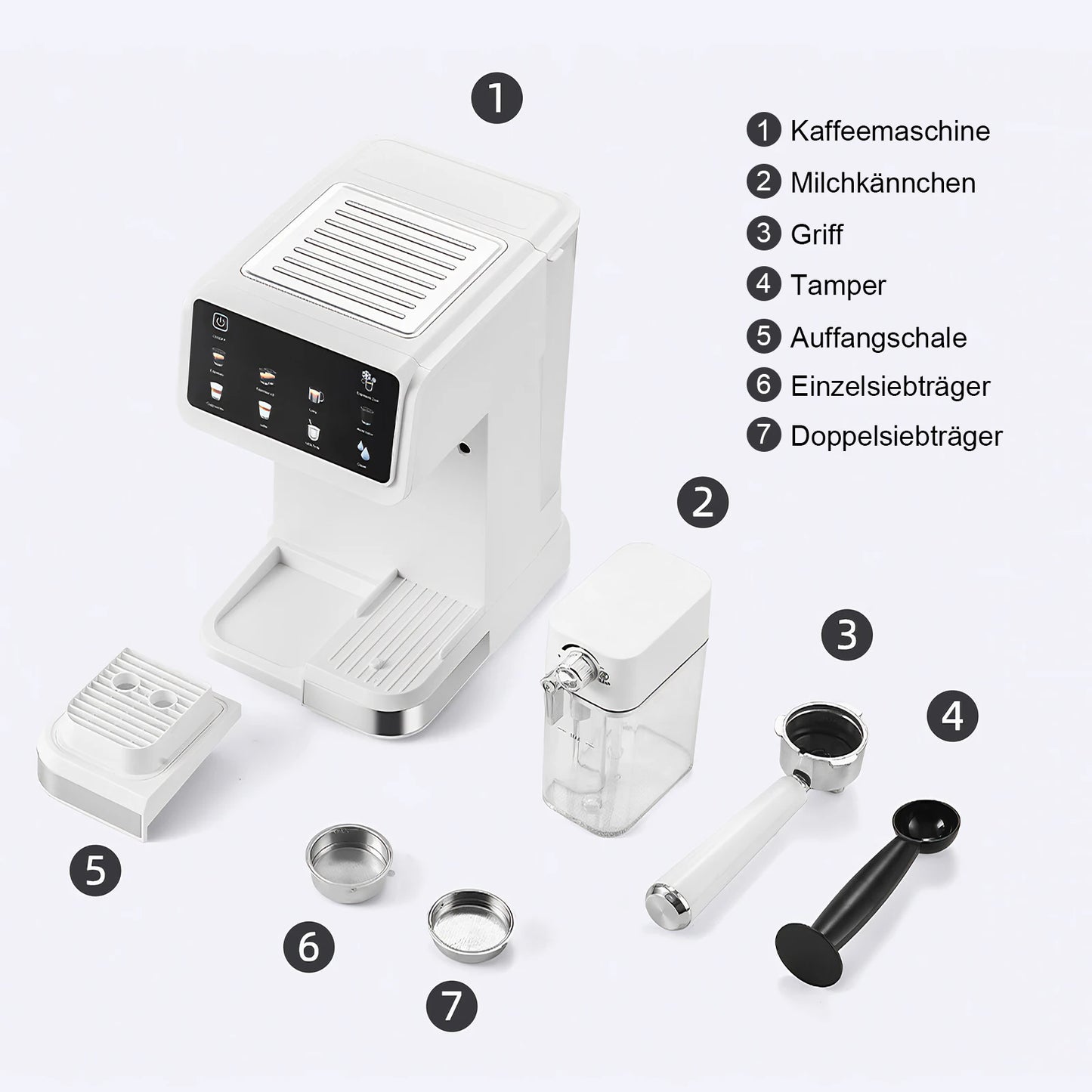 Espressomaschine mit automatischem Milchaufschäumsystem