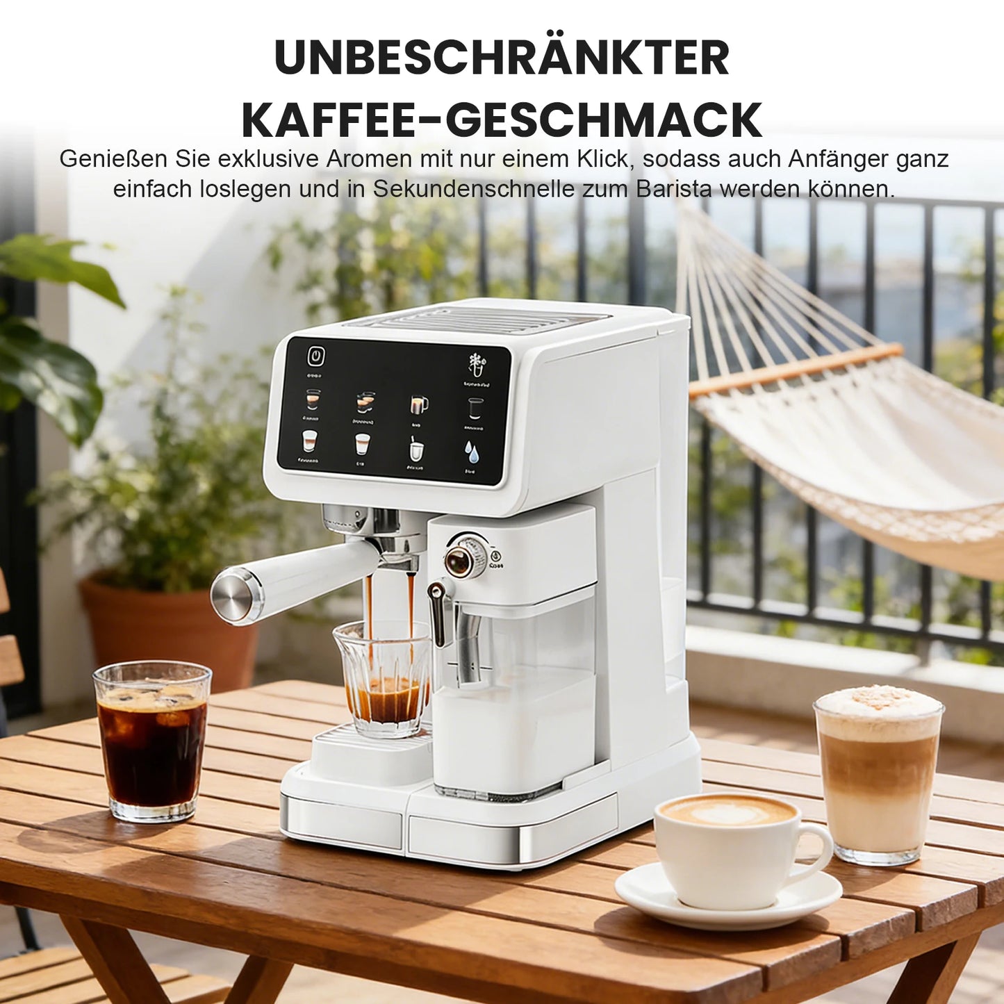 Espressomaschine mit automatischem Milchaufschäumsystem