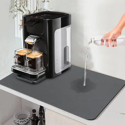 Große, stark saugfähige und rutschfeste Abtropfmatte für die Küche – ideal als Unterlage für Geschirr und Kaffeezubehör – schnelltrocknend